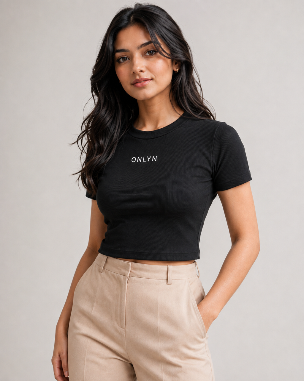 CORE FIT WOMEN'S CROP TOP - BLACK | ONLYN